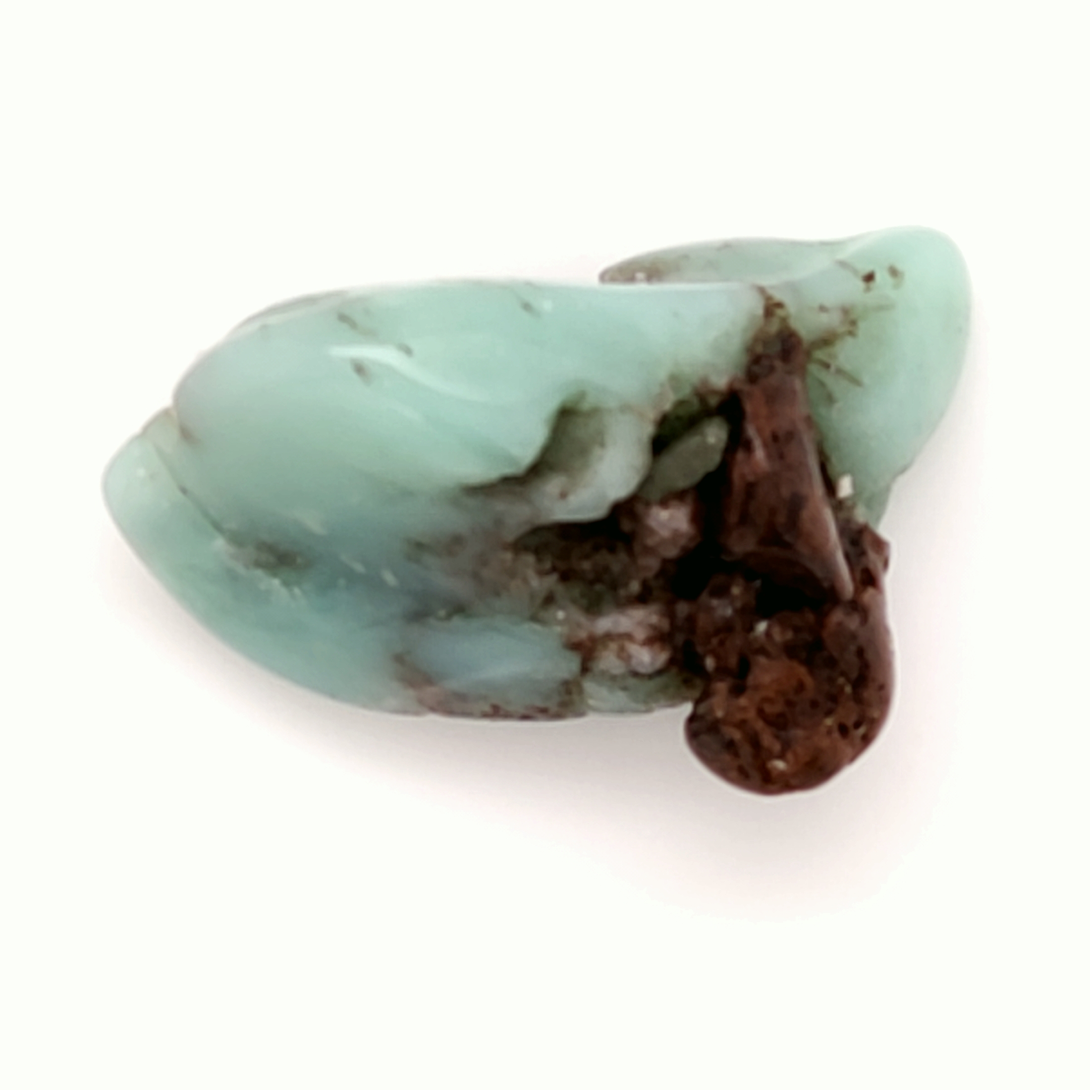 Bague Art Déco Argent 925 Avec Chrysoprase Verte - Taille 54 - Monture Ouvragée - Occasion