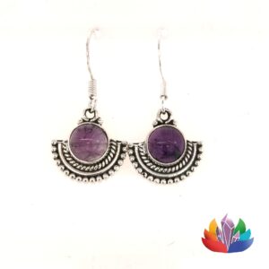 Boucles d'oreilles pendantes en Améthyste Ref 002_LAmeEthisme86