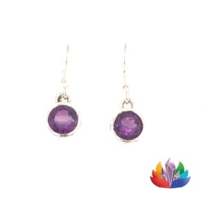 Boucles d'oreilles pendantes en Améthyste Réf 001 - LAmeEthisme86