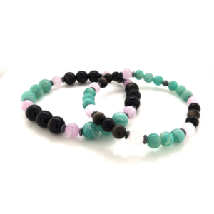 Bracelet Gestion des peurs : Obsidienne dorée + Amazonite + Kunzite + Hématite - Bracelet gestion des peurs_LAmeEthisme86