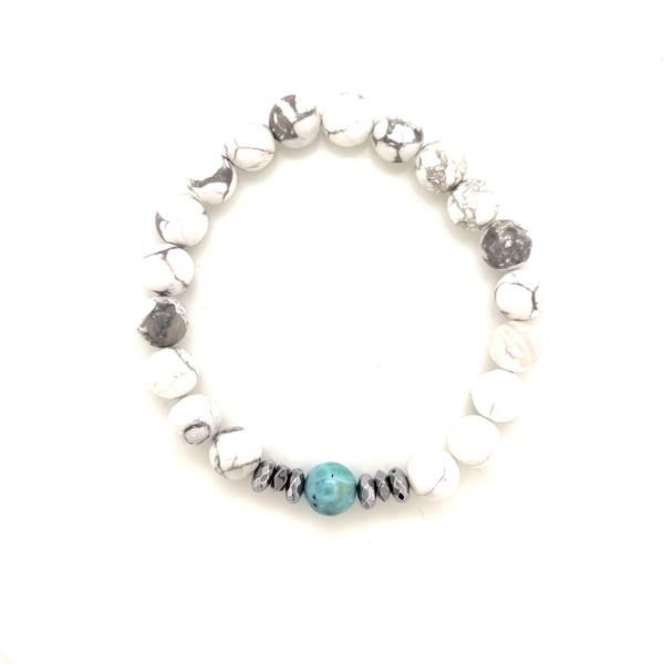 Bracelet Paix intérieure : Howlite + Larimar - Bracelet paix intérieure_LAmeEthisme86