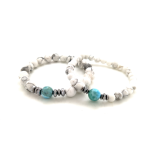 Bracelet Paix intérieure : Howlite + Larimar - Bracelet paix intérieure_LAmeEthisme86