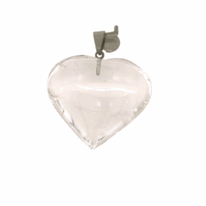 Pendentif Cristal de Roche Coeur - - LAmeEthisme86