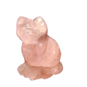 Chat en pierre naturelle - chat quartz rose_LAmeEthisme86