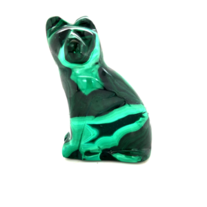 Chat en pierre naturelle - Chat malachite 1_ LAmeEthisme86