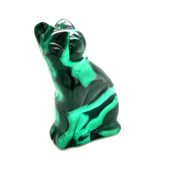 Chat en pierre naturelle - Chat malachite 1_LAmeEthisme86