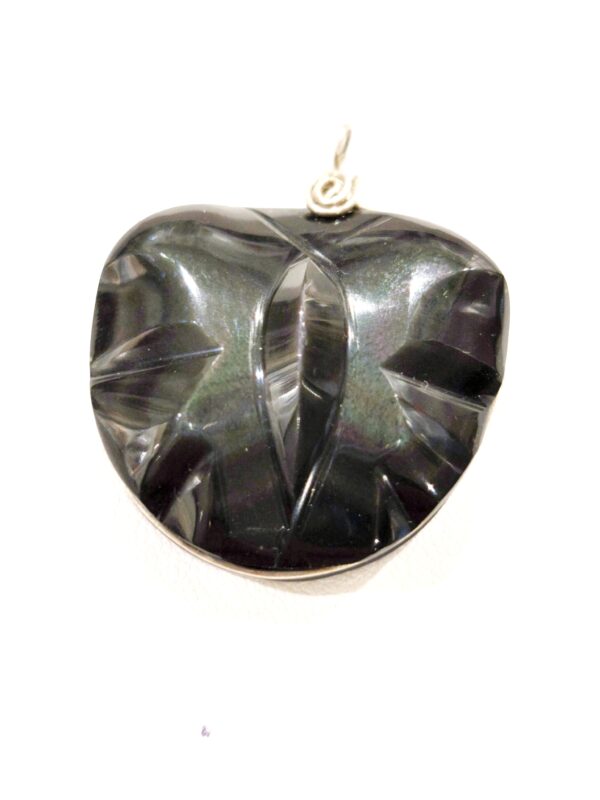 Pendentif sculpté papillon en Obsidienne Oeil Céleste_LAmeEthisme86