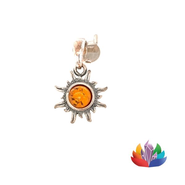 Pendentif ambre argent soleil_LAmeEthisme86