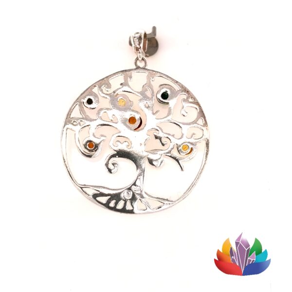 Pendentif Ambre et Argent Arbre de Vie Réf 002 _LAmeEthisme86