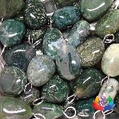 Pendentif Pierre Roulée Agate Mousse _LAmeEthisme86