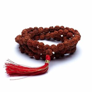 Mala Rudraksha 108 grains + floche rouge LAmeEthisme86